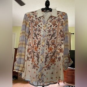 John Mark button down blouse size medium